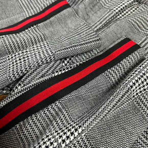 Express Women’s Skinny Stretch Houndstooth Plaid Tuxedo Stripe Trousers Size 4 - Picture 6 of 8